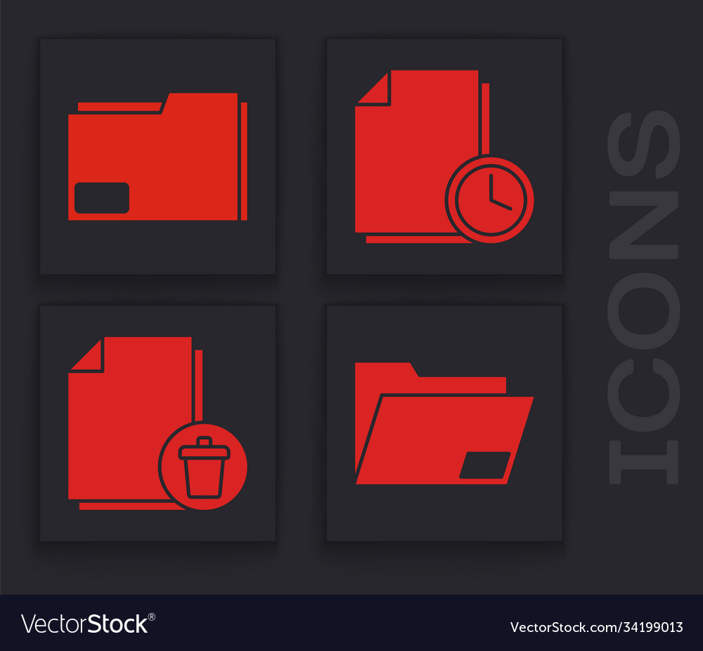Set document folder vector image Set document folder