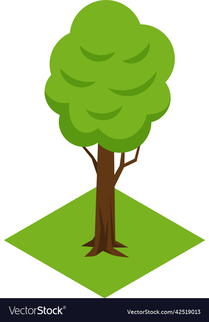 Street tree isometric composition Royalty Free Vector Image