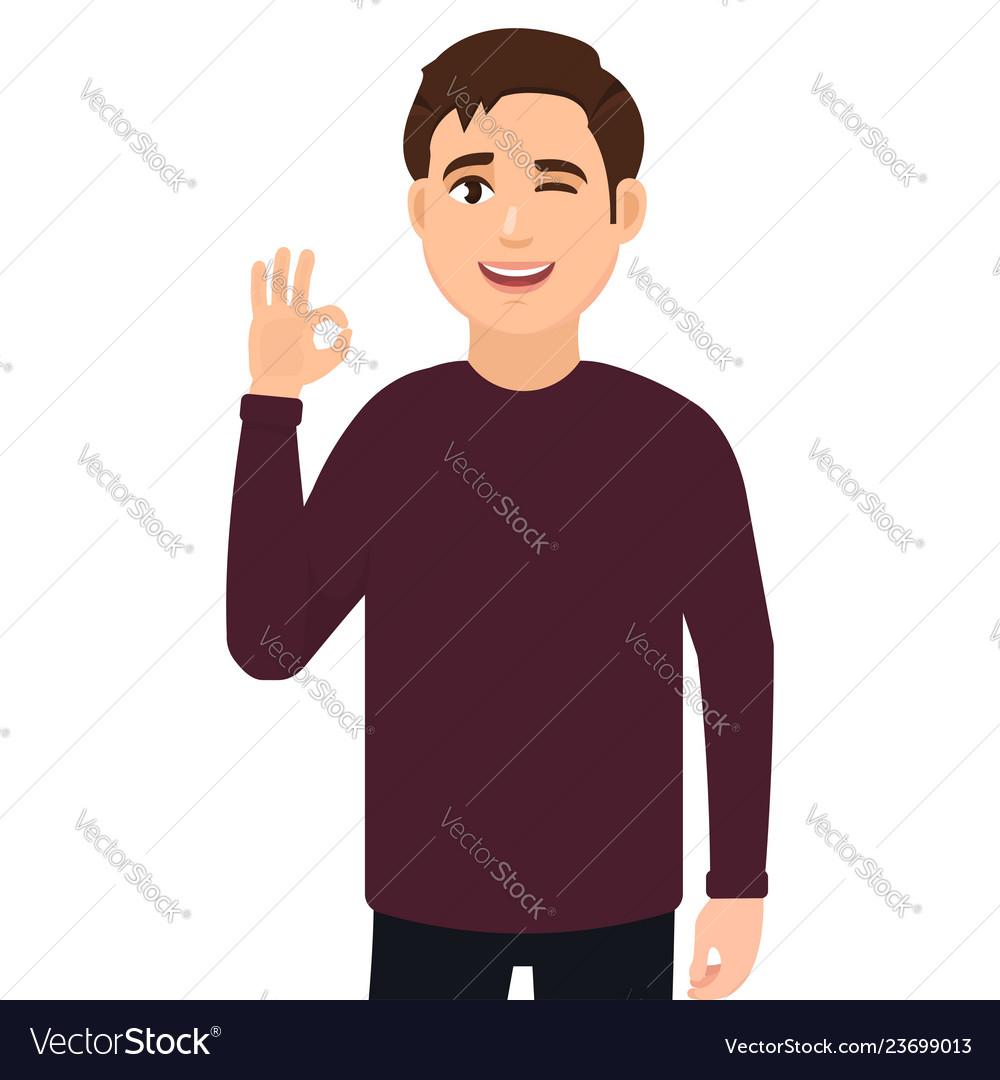 The Guy Shows The Gesture Is Cool The Gesture Is Vector Image