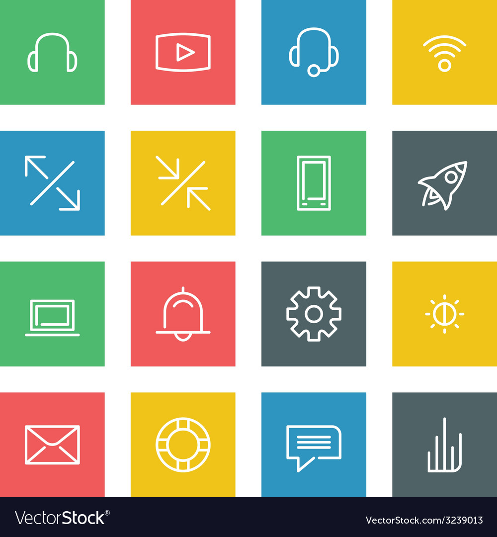 White thin line icons set for web and mobile