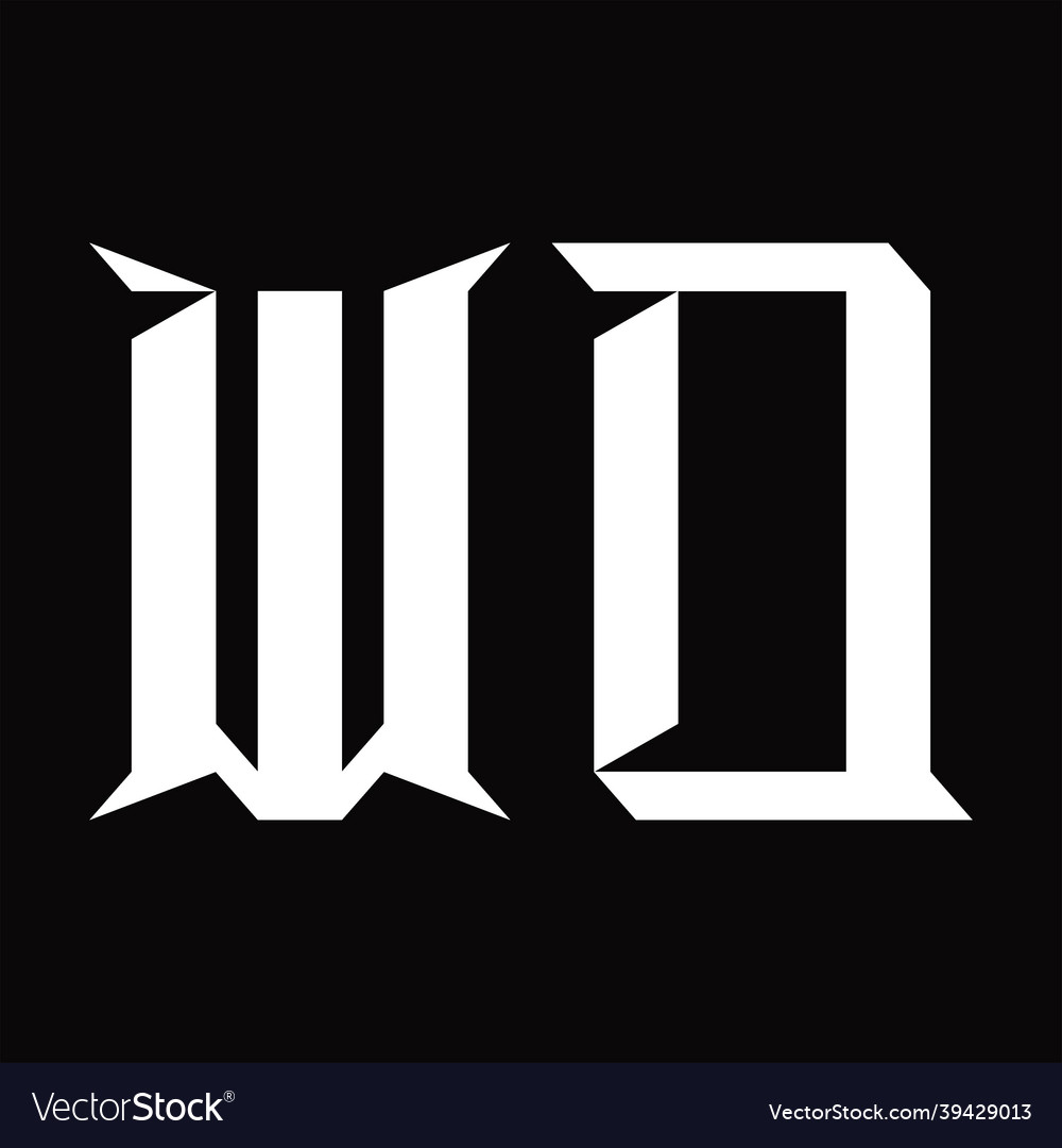 Wo logo monogram with slice shape design template