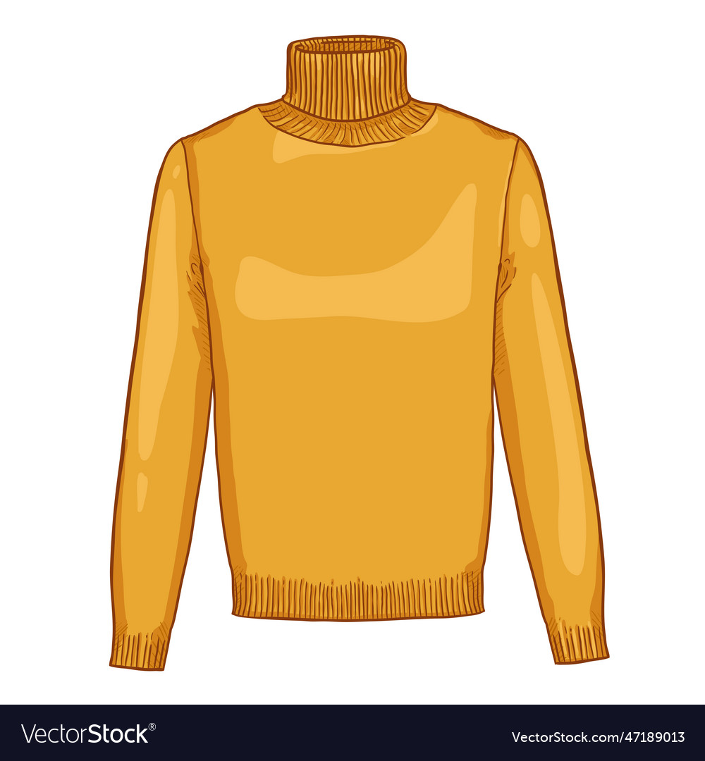 Yellow turtleneck sweater men casual clothing vector image Yellow turtleneck sweater men casual clothing