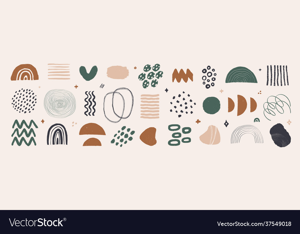 Abstract graphic art set various modern organic Vector Image