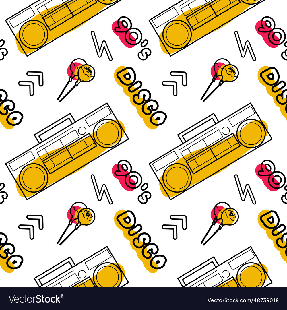 Abstract seamless pattern in 90s style