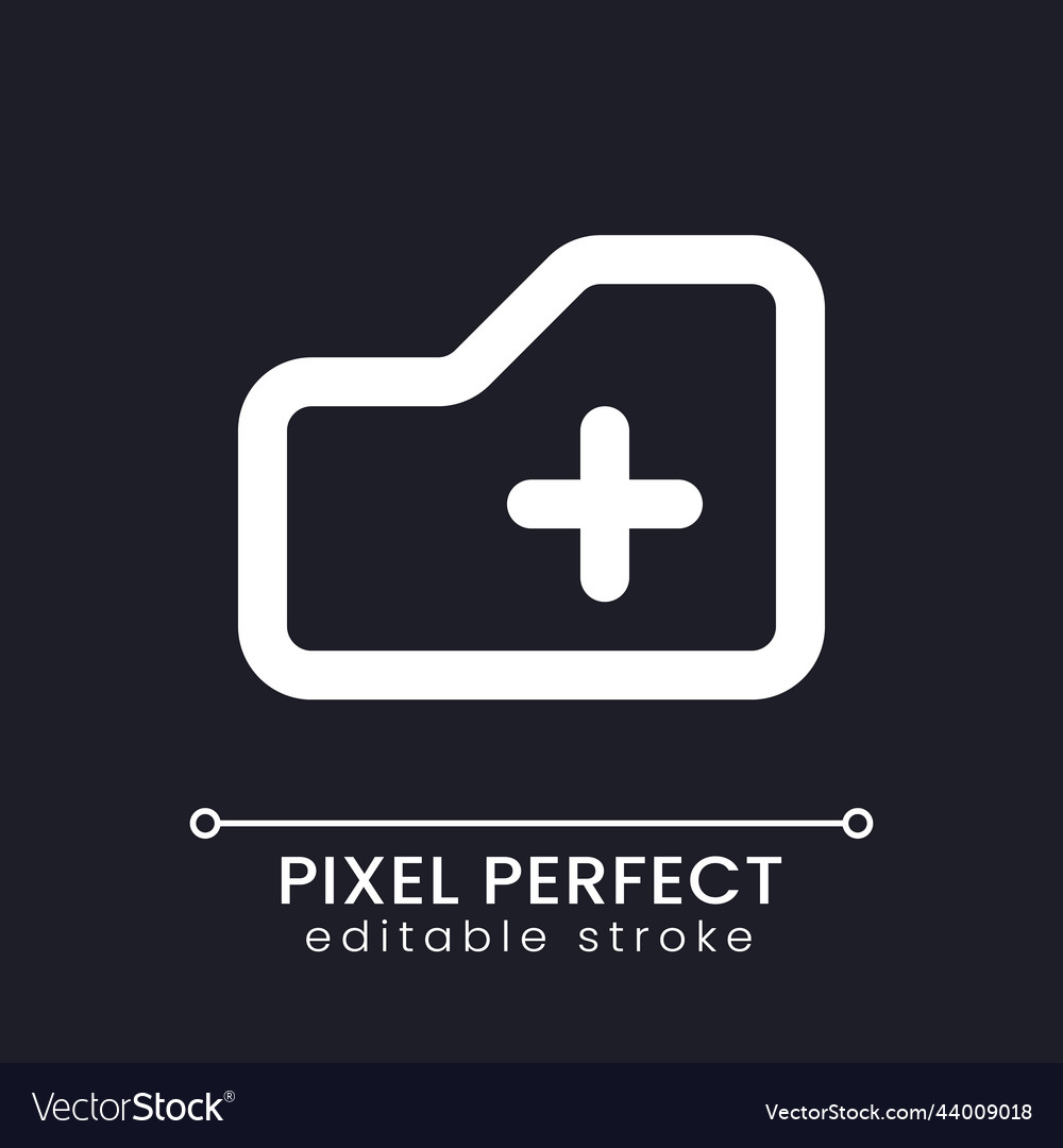 Add to folder pixel perfect white linear ui icon vector image Add to folder pixel perfect white linear ui icon