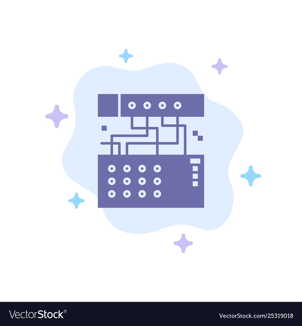 Analog connection device module sound blue icon vector image Analog connection device module sound blue icon