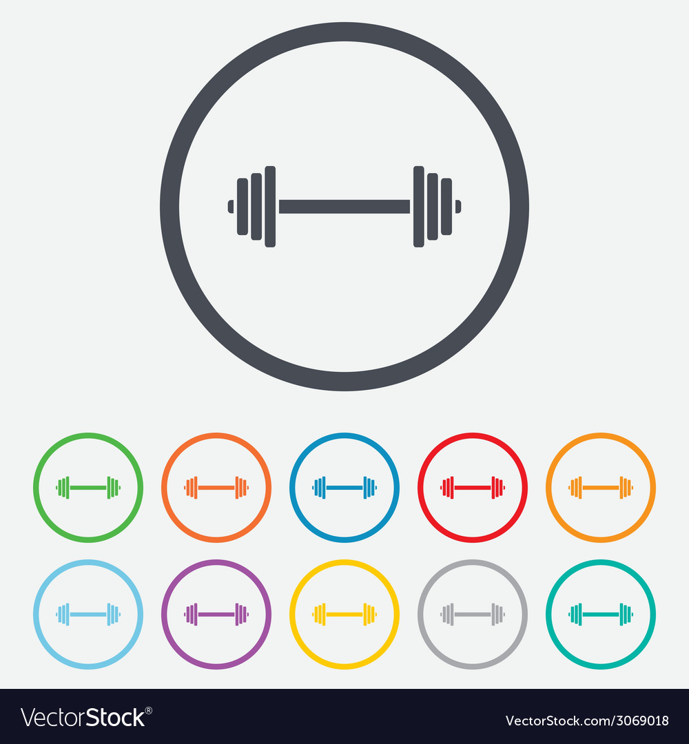 Barbell sign icon muscle lifting symbol