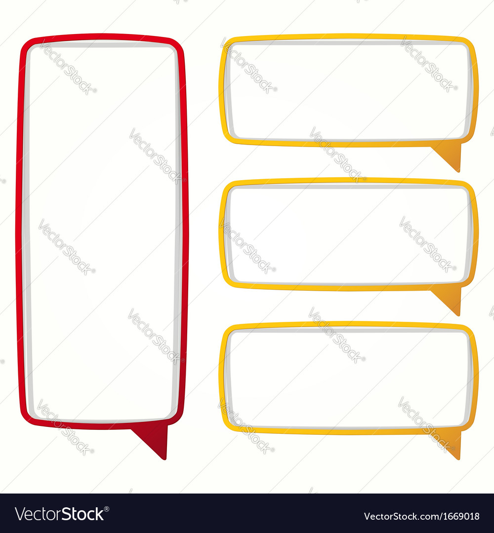 Colorful speech bubble frames labels in the form