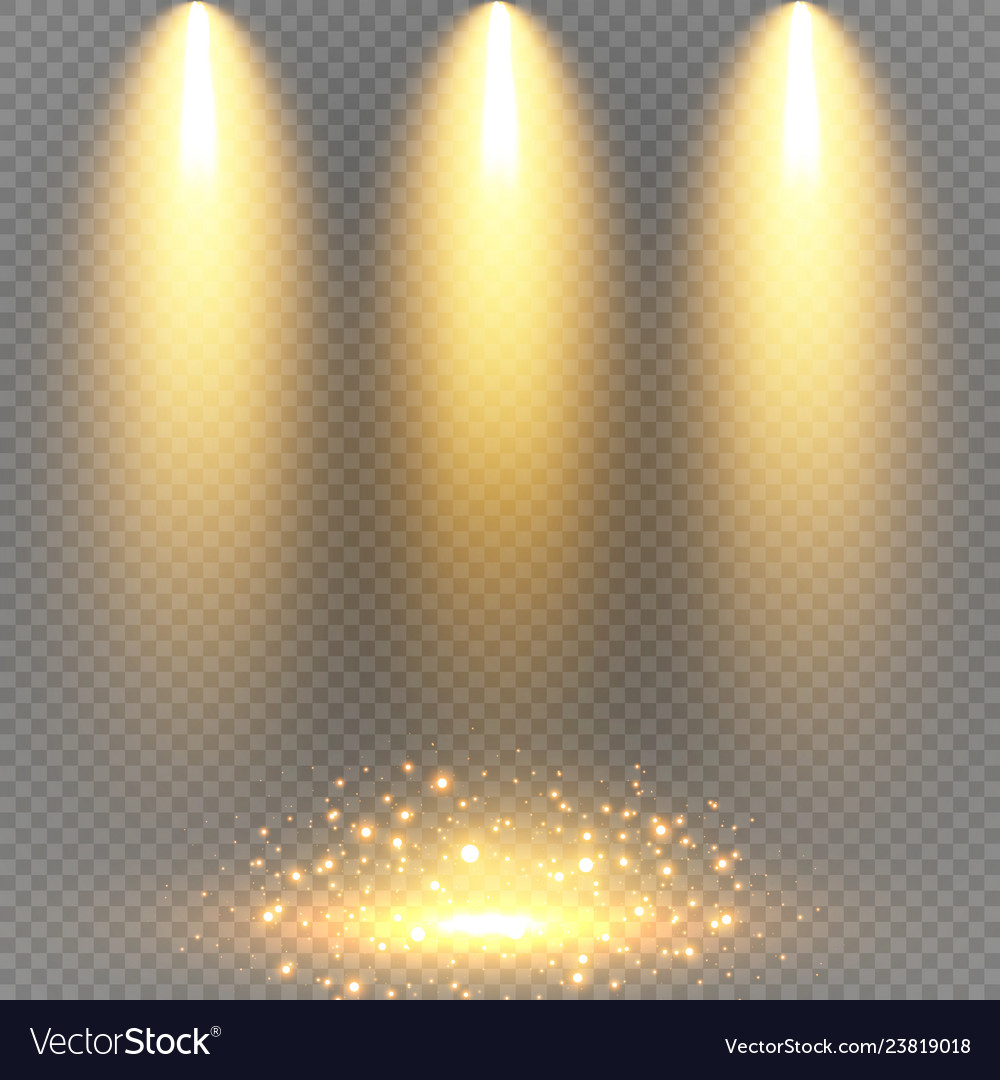 Concert lighting stage spotlights set Royalty Free Vector