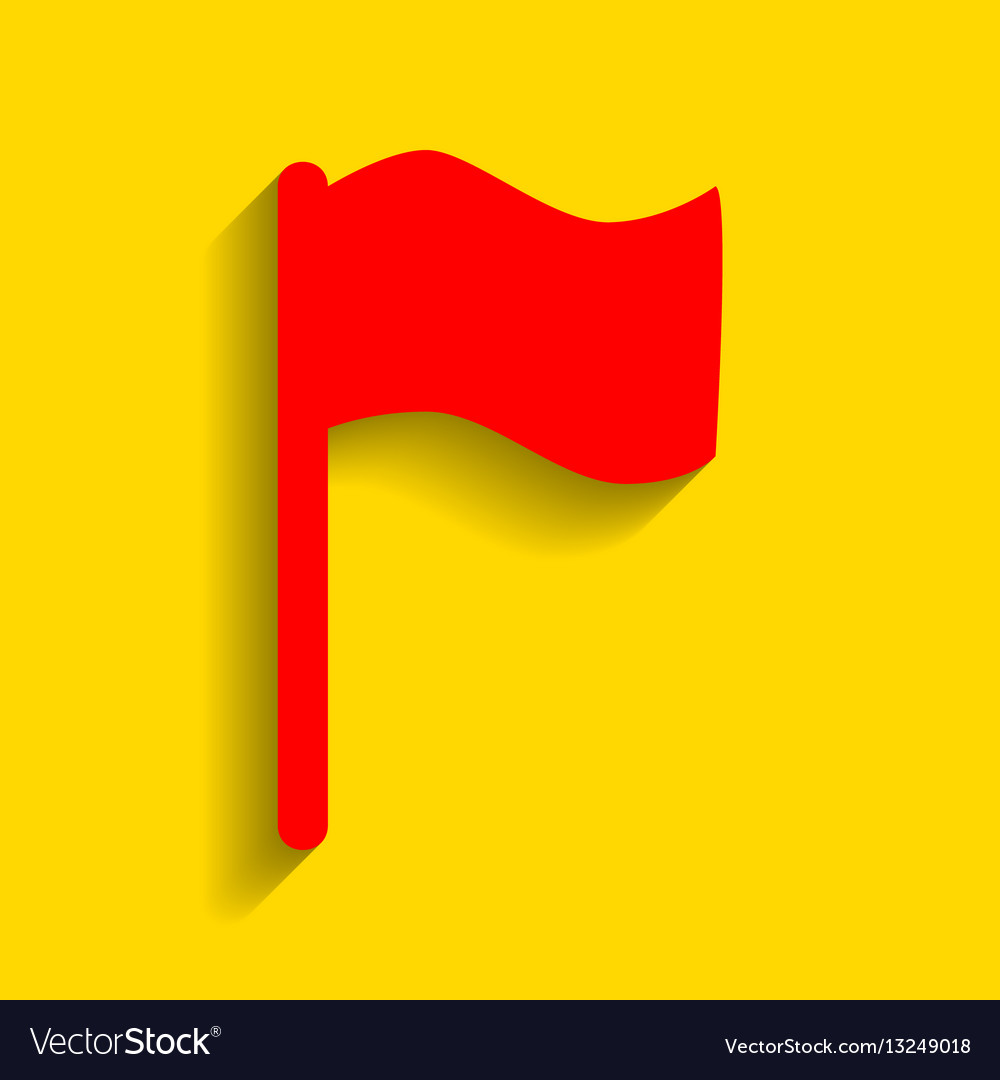 Flag sign red icon with soft