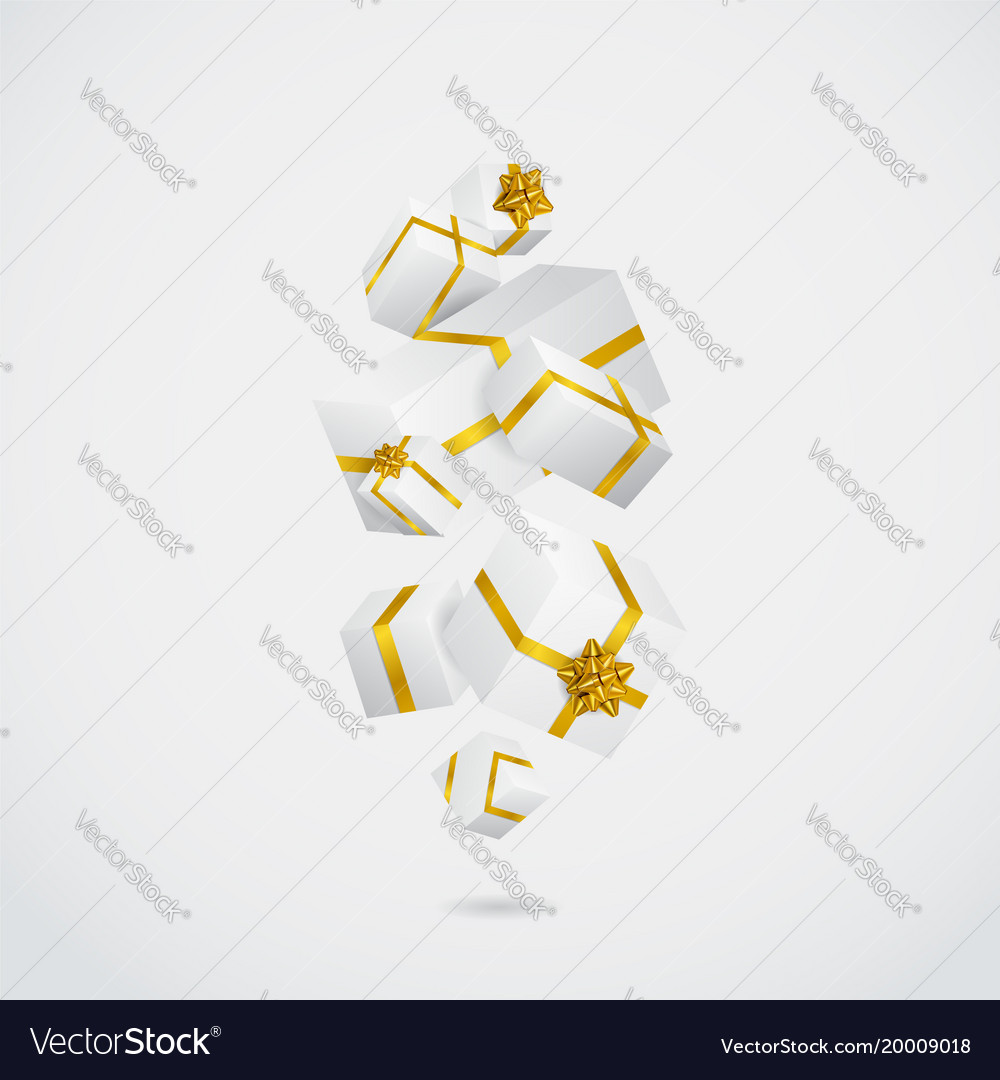 Gift 3d background festive box and bow