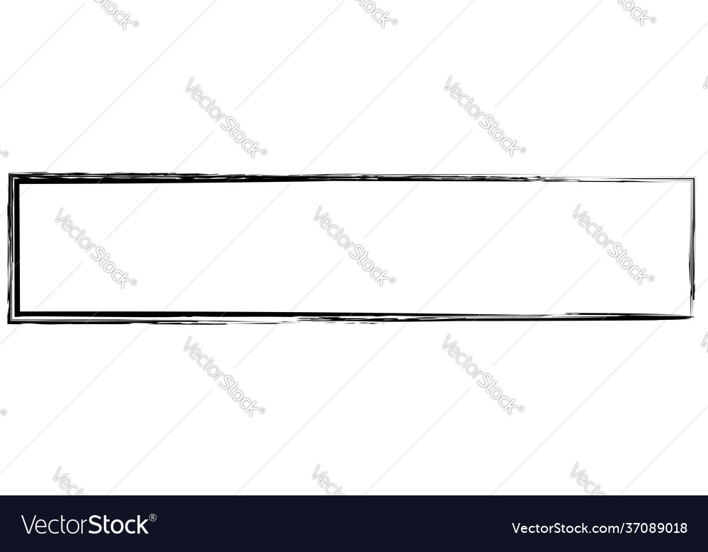 Grungy rectangular frame border plaque outline vector image Grungy rectangular frame border plaque outline
