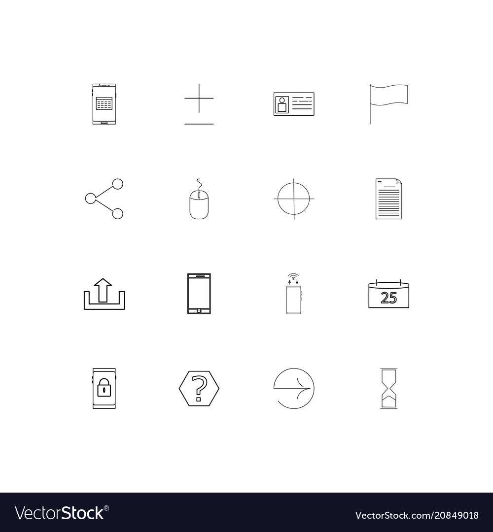 Internet technologies linear thin icons set