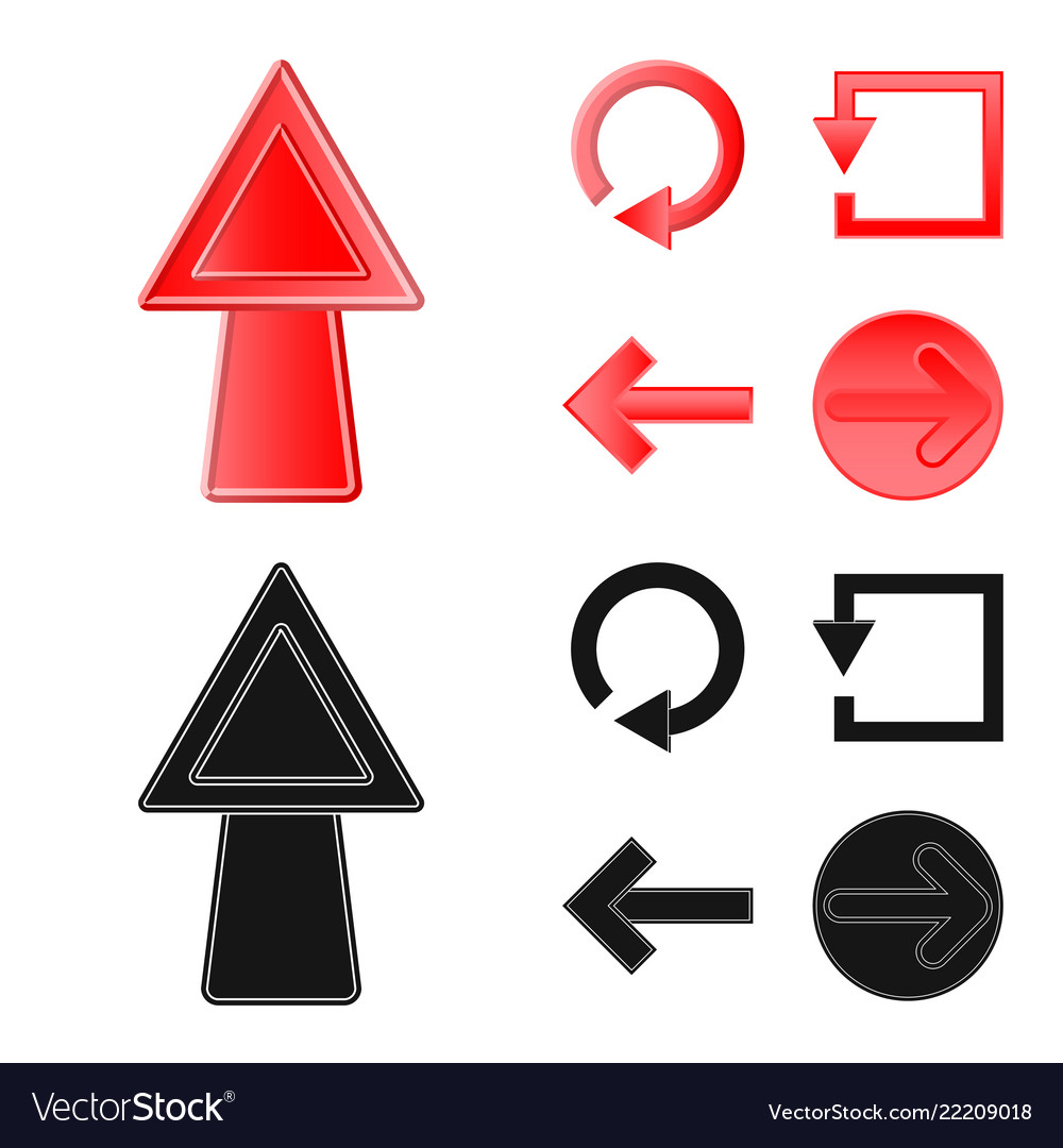 Isolated object of element and arrow symbol set vector image Isolated object of element and arrow symbol set