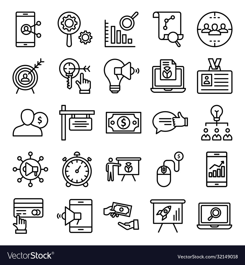 Market and economics icons set every singl Vector Image