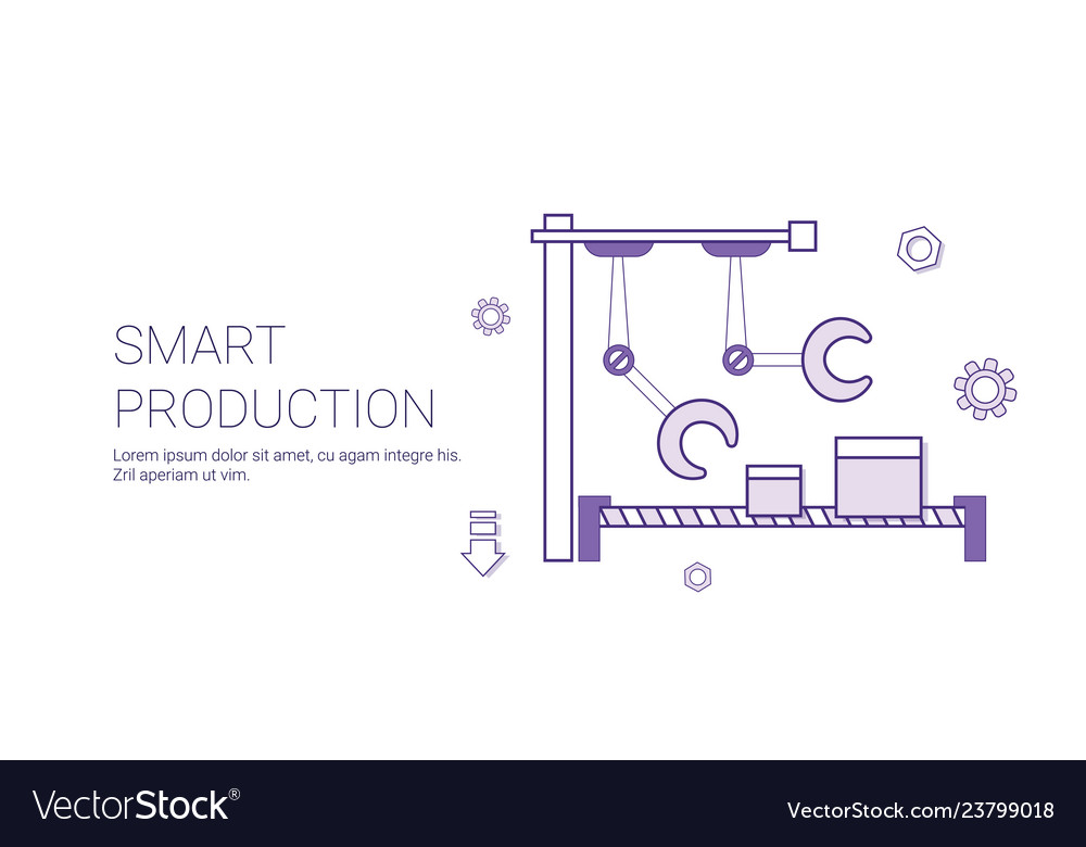 Smart production modern industry concept banner