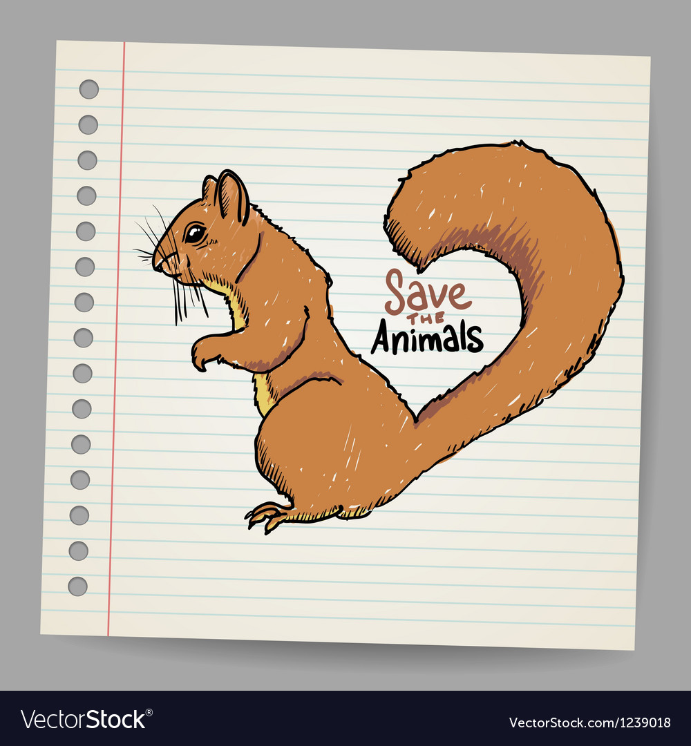 Squirrel with save the animals sign