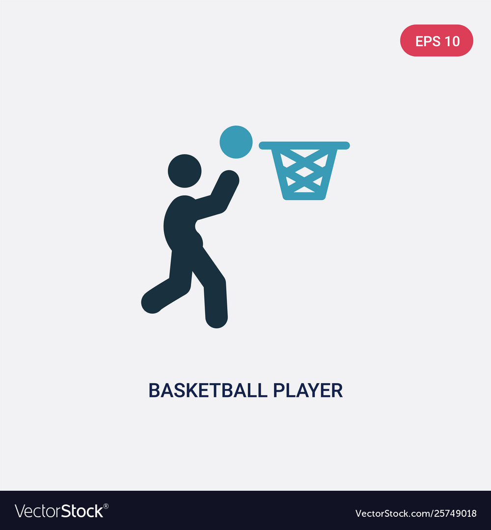 Two color basketball player scoring icon from Vector Image