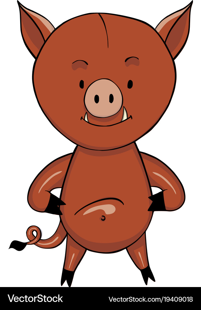 Wild Boar Cartoon Icon Royalty Free Vector Image