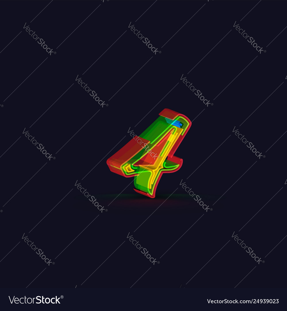 3d colorful character from a fontset