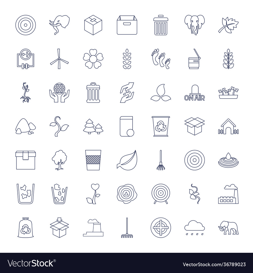 49 environment icons Royalty Free Vector Image