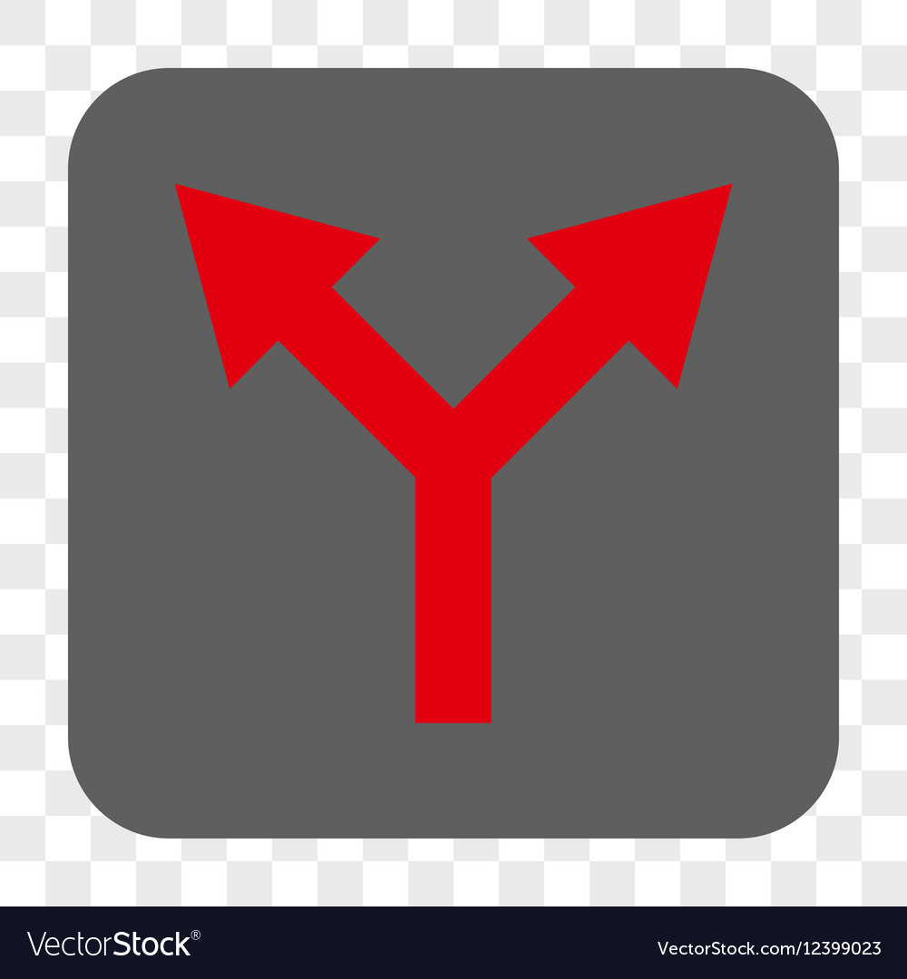Bifurcation arrow up rounded square button