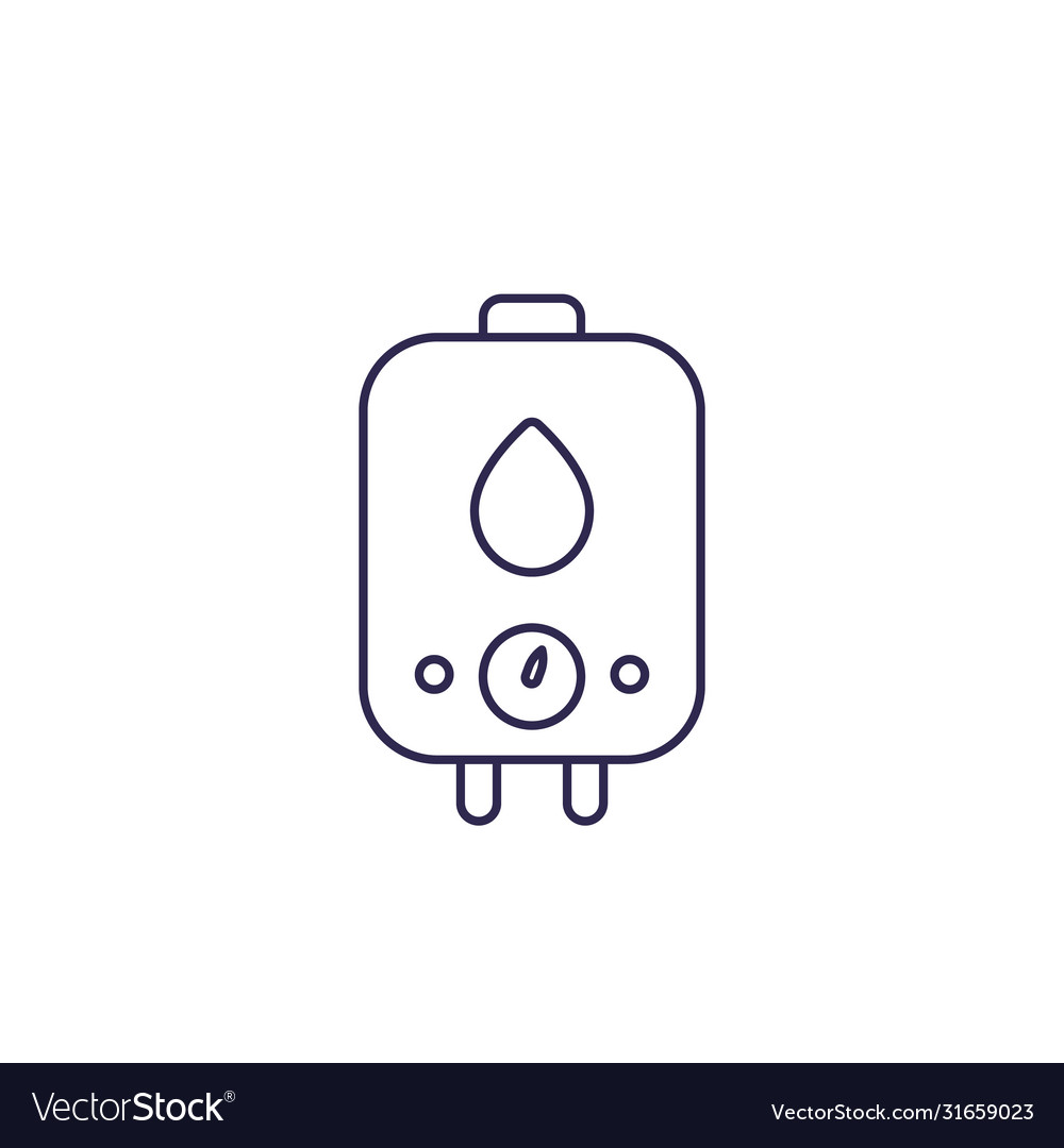 Boiler Water Heater Line Icon Royalty Free Vector Image