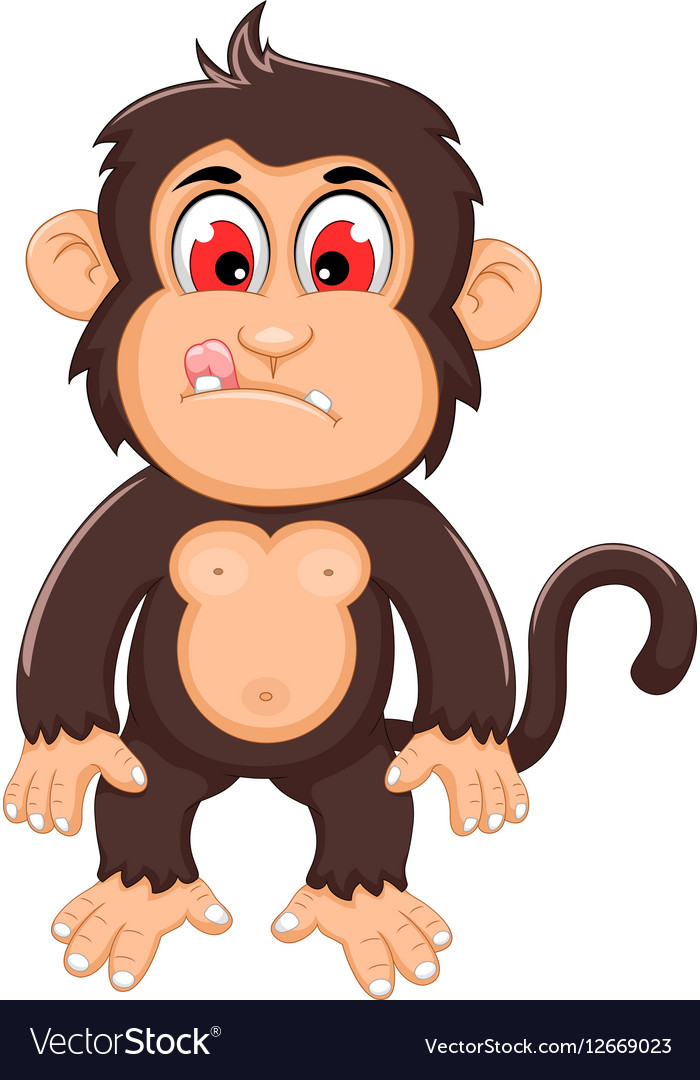 Clipart Cute Baby Monkey Running Royalty Free Vector Illustration By 16e