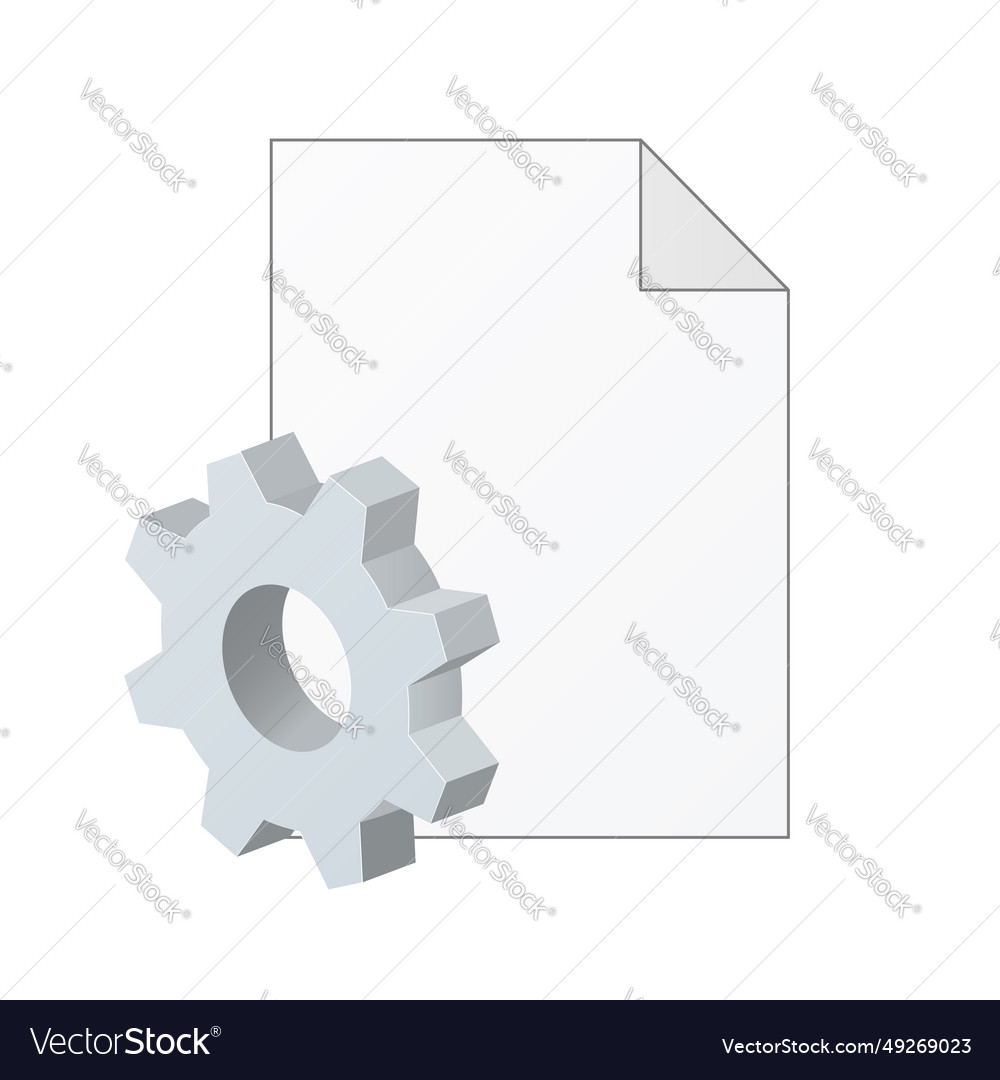 File computer document settings icon isolated vector image File computer document settings icon isolated