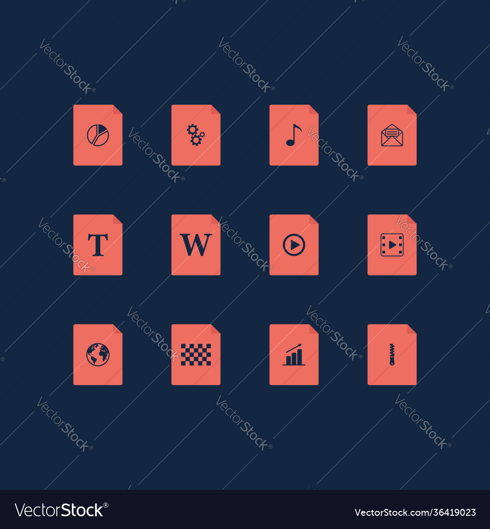 File icon set type extension