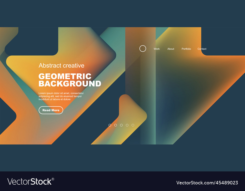 Fluid gradient triangles landing page background vector image Fluid gradient triangles landing page background