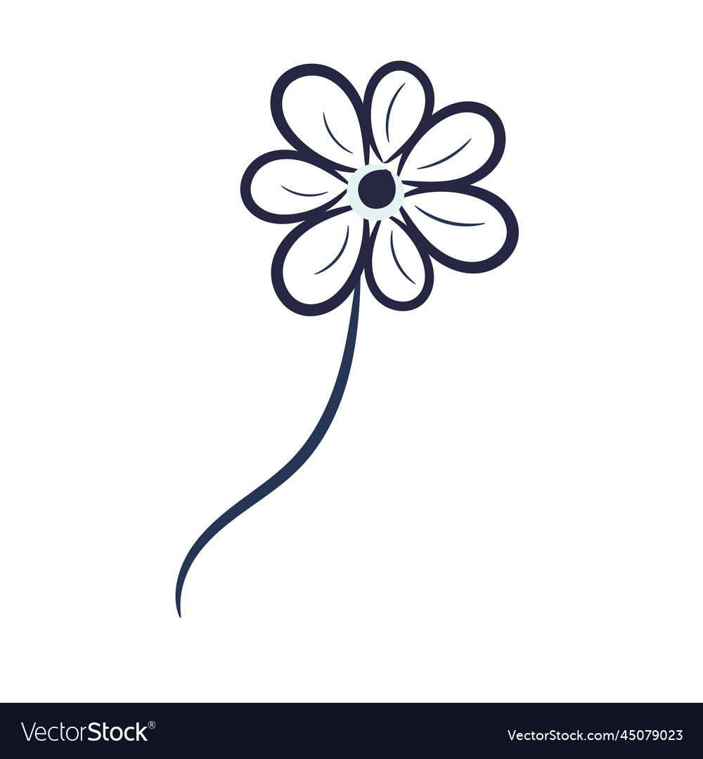 Isolated sketch of a flower Royalty Free Vector Image