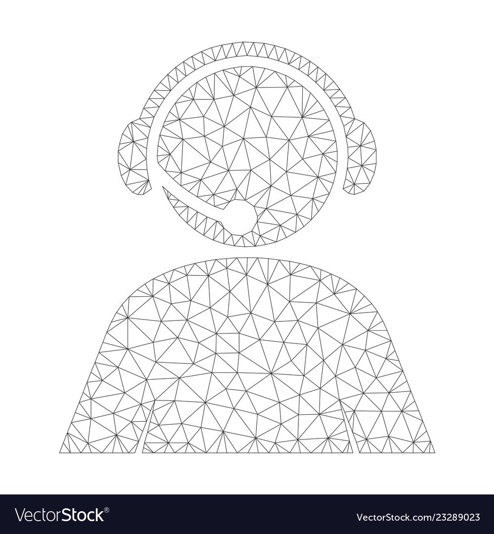 Mesh call center operator icon Vector Image Mesh call center operator icon