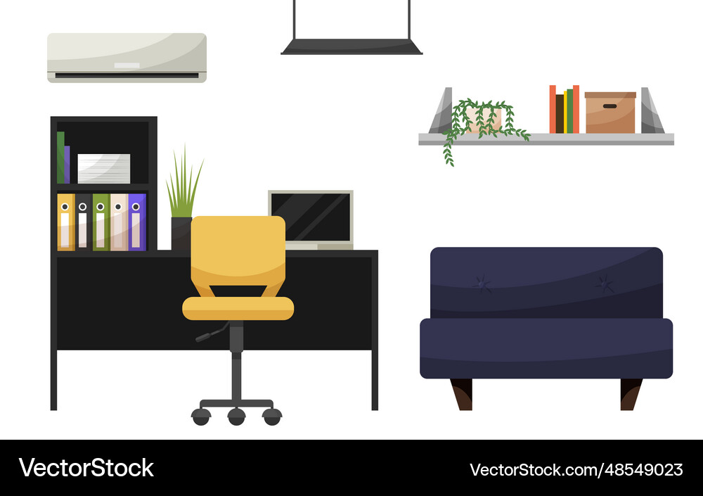Office furniture Royalty Free Vector Image VectorStock