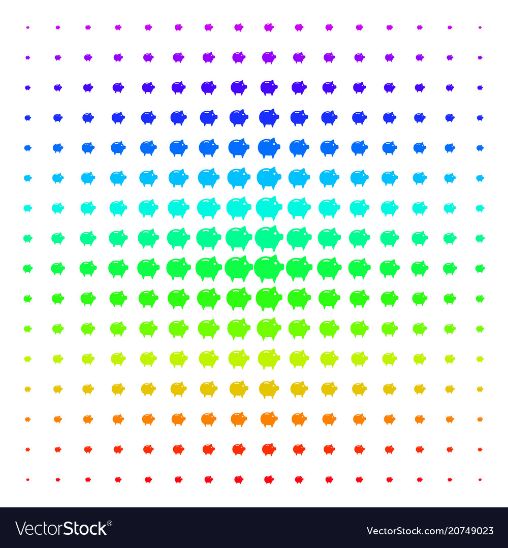 Piggy bank shape halftone spectral grid