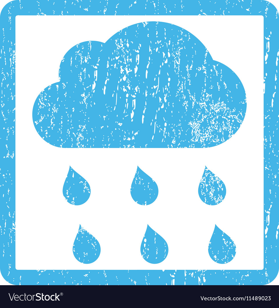 Rain cloud icon rubber stamp