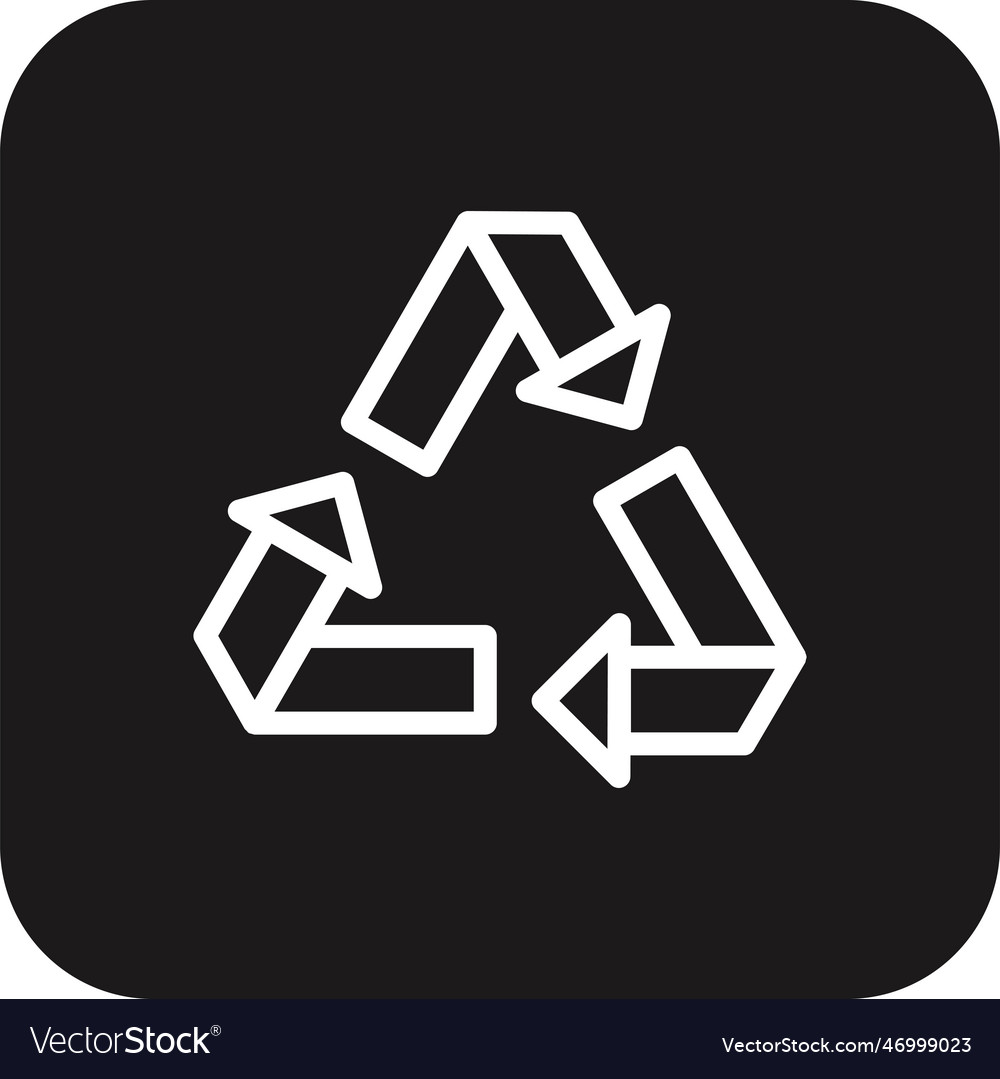 Recycle eco friendly icon with black filled line