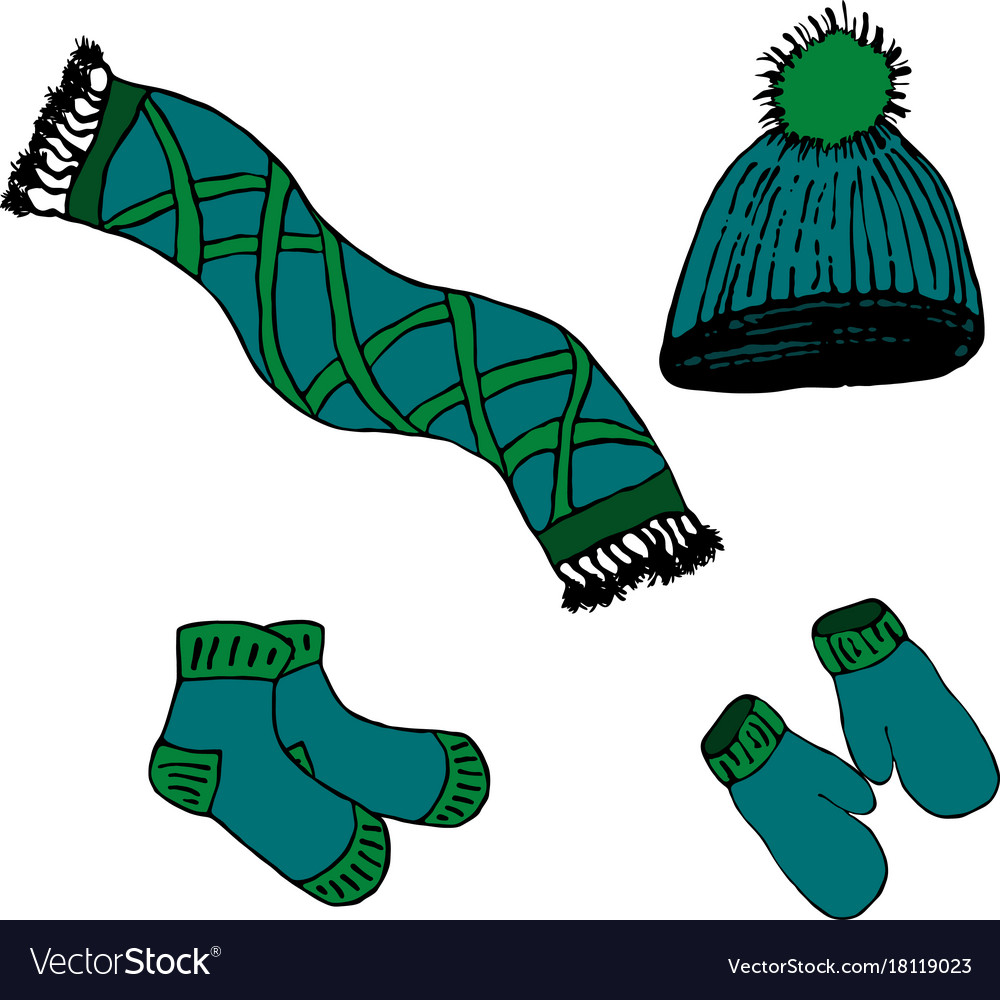 Realistic 3d Detailed Hat Scarf And Mittens Set Vector Stock Illustration -  Download Image Now - iStock