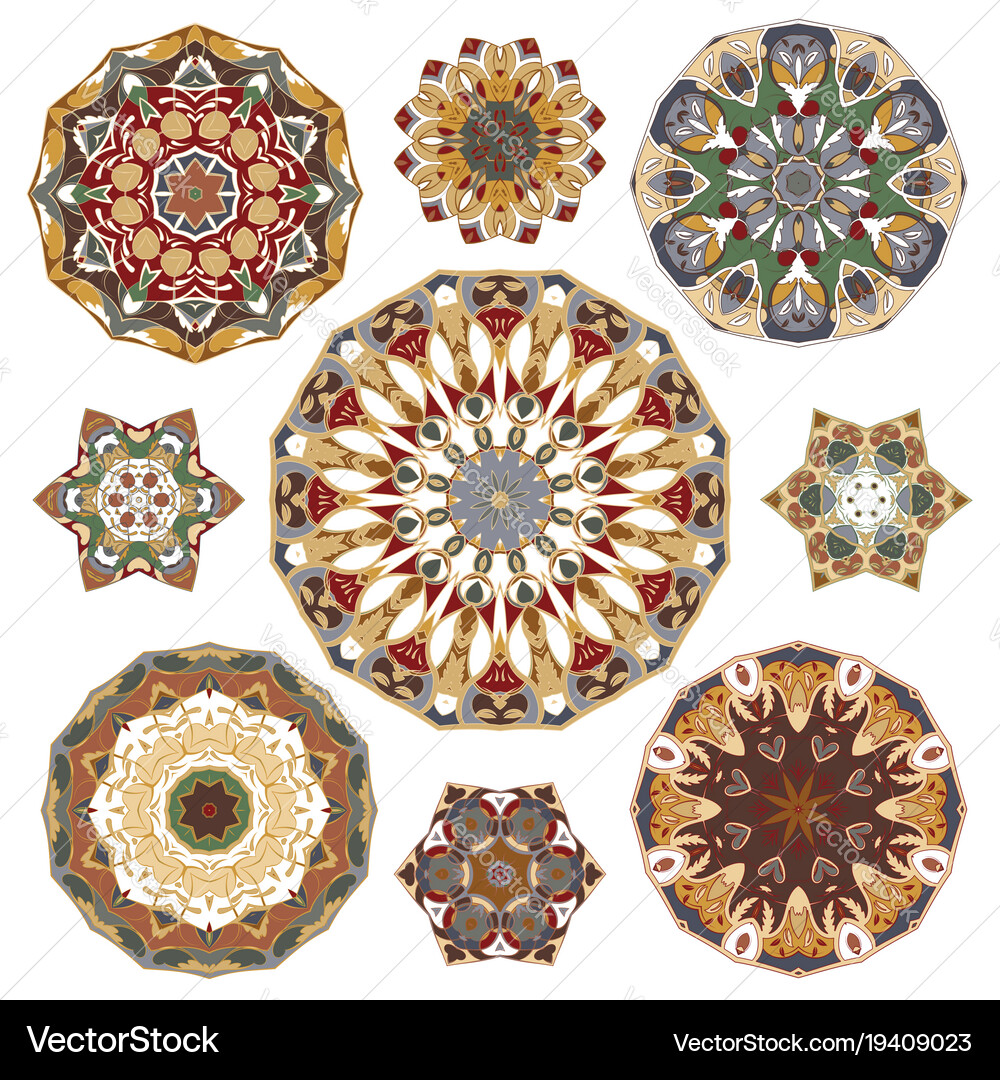 Set abstract circular elements Royalty Free Vector Image
