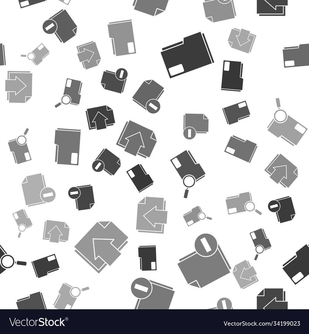 Set document folder with minus search vector image Set document folder with minus search