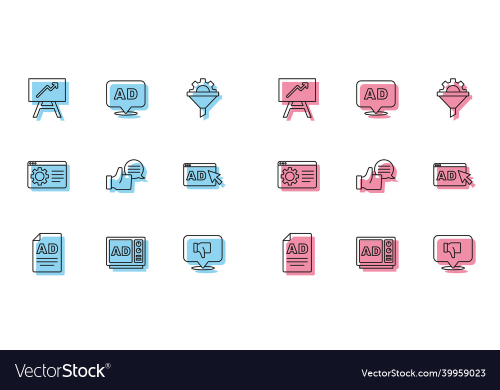 Set line advertising board with graph chart
