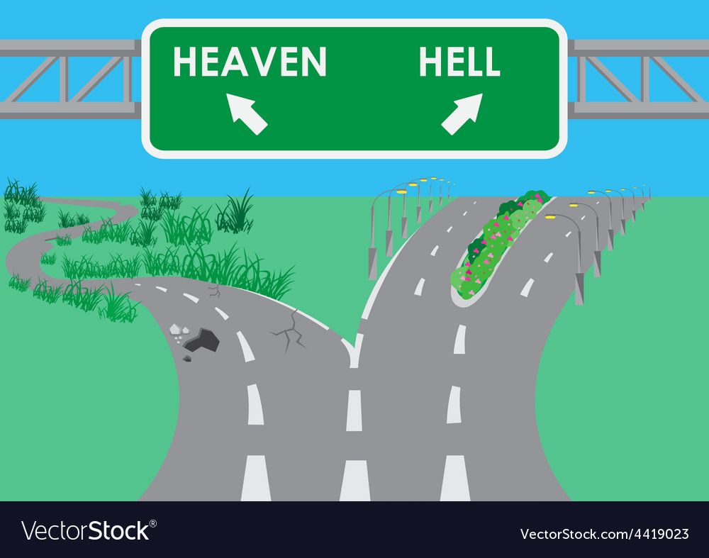 The road to hell is paved Royalty Free Vector Image