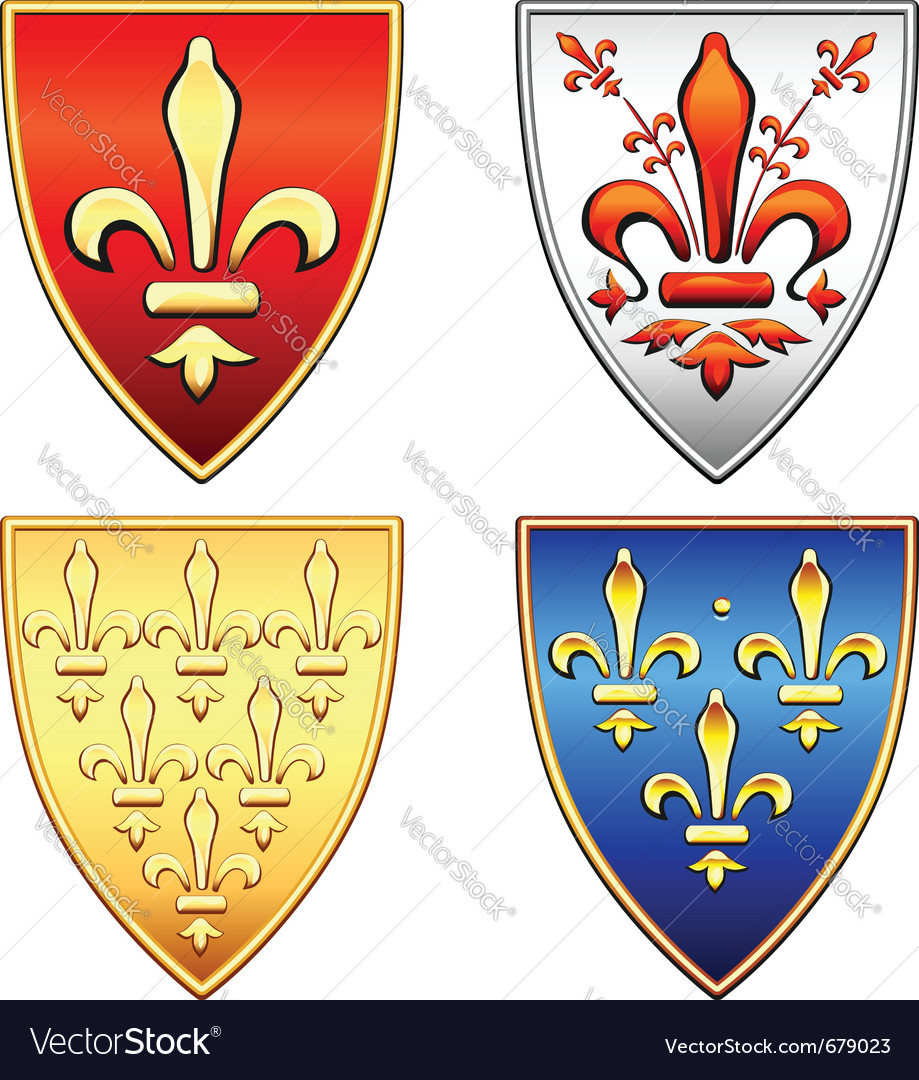 Traditional old shields Royalty Free Vector Image