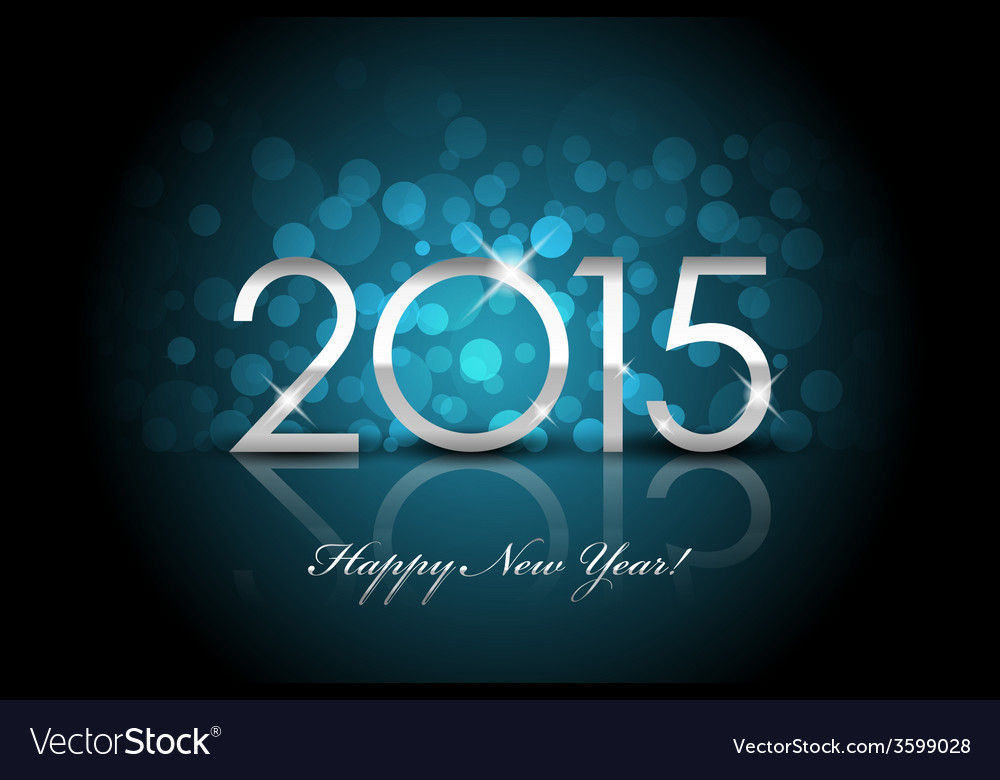 2015 - happy new year blue background blur Vector Image