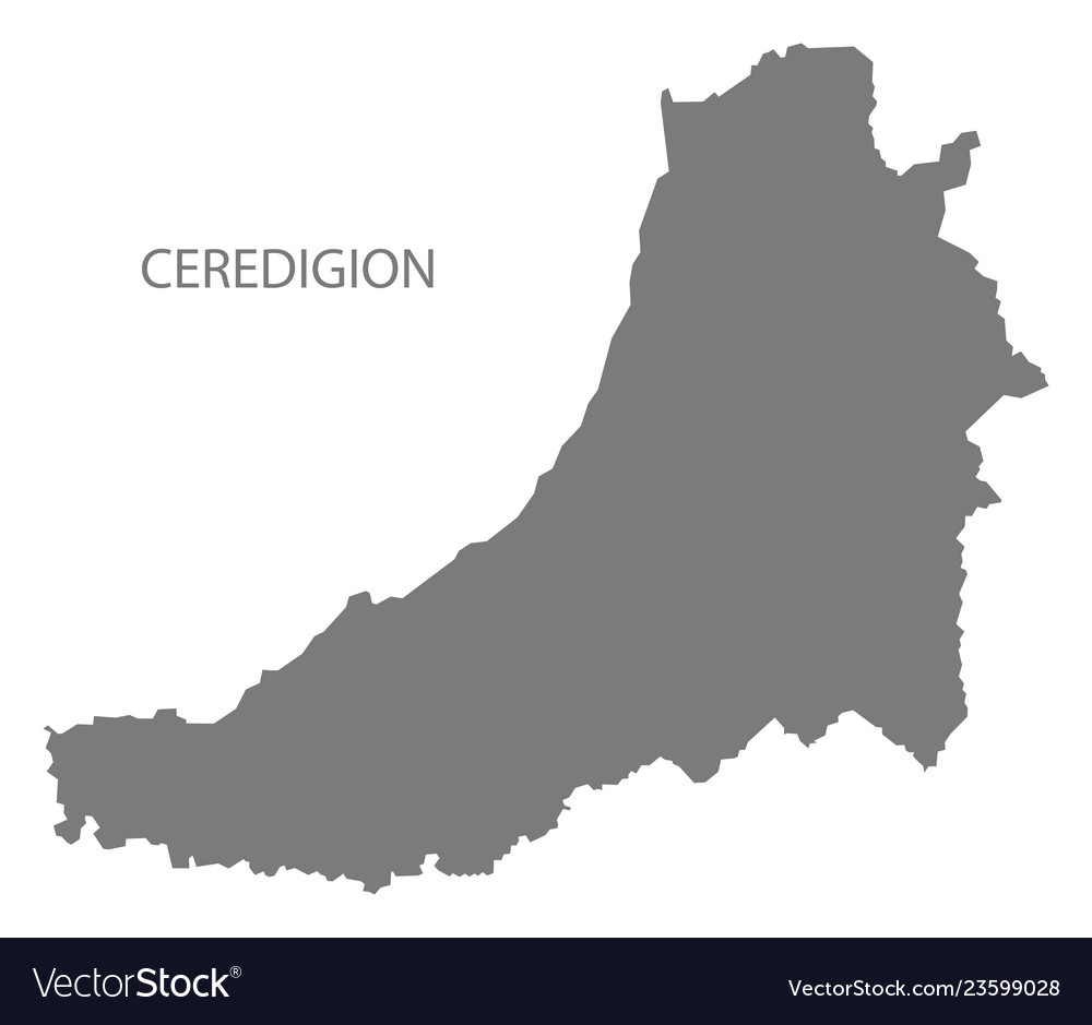 Ceredigion wales map grey Royalty Free Vector Image