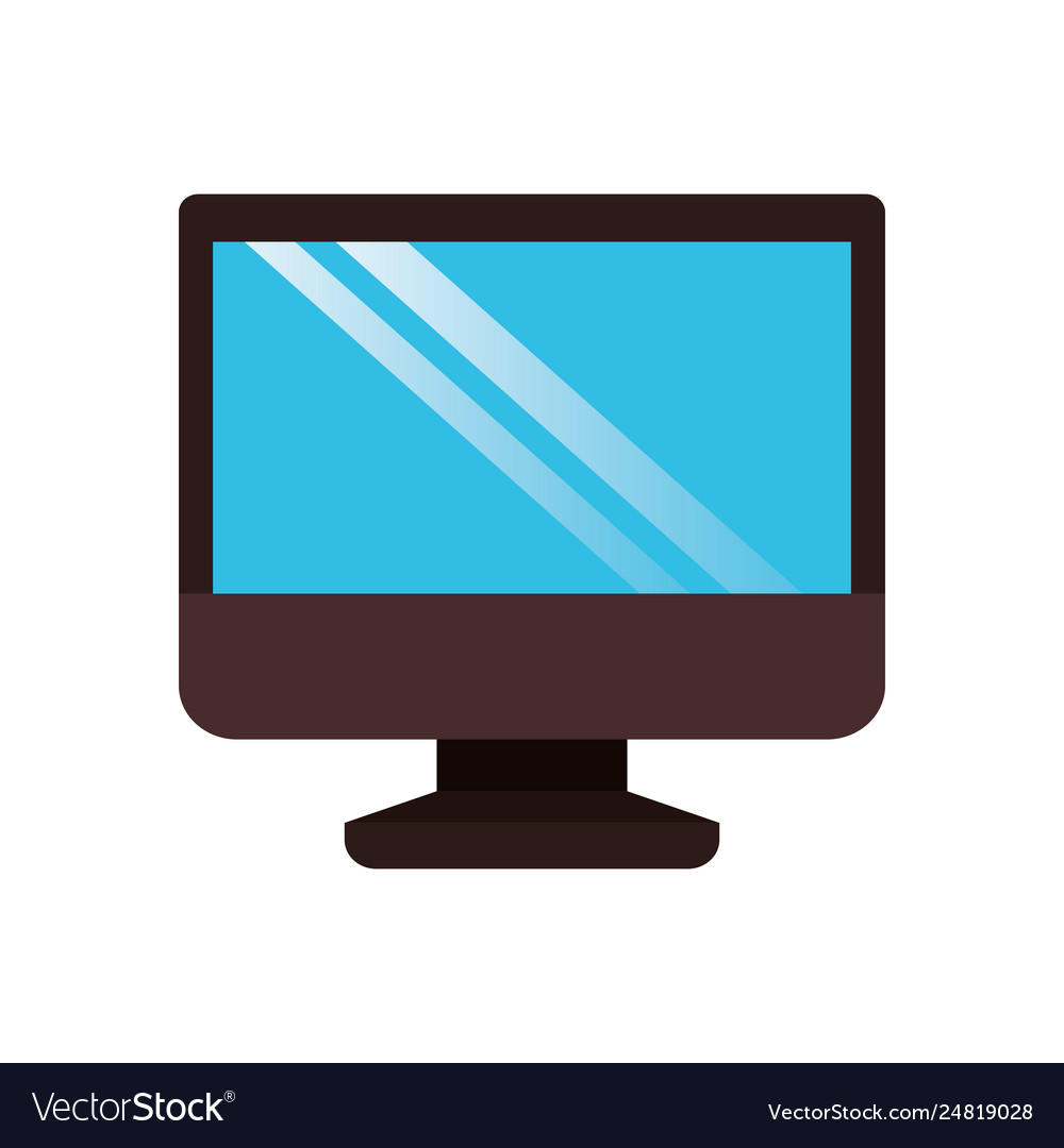 Computer desktop isolated icon Vector Image Computer desktop isolated icon