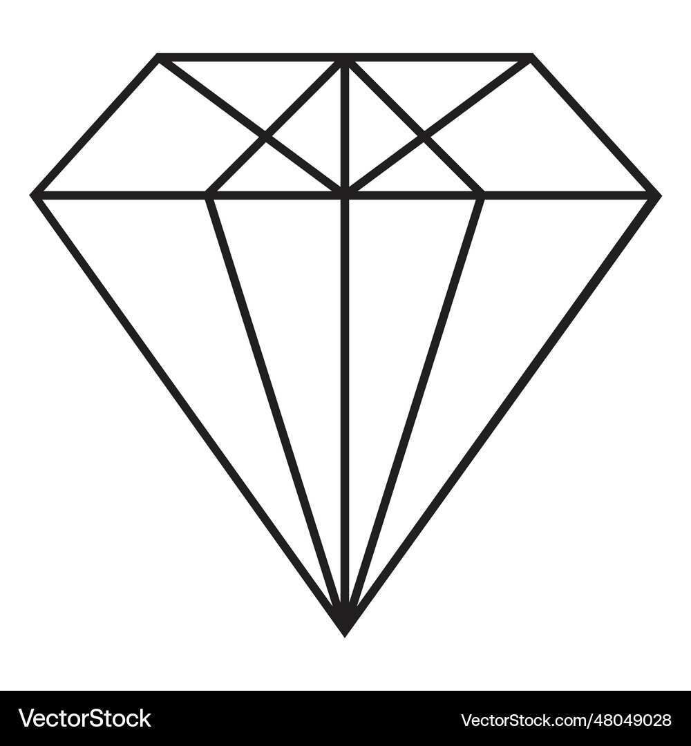 Cool diamond simple icon Royalty Free Vector Image