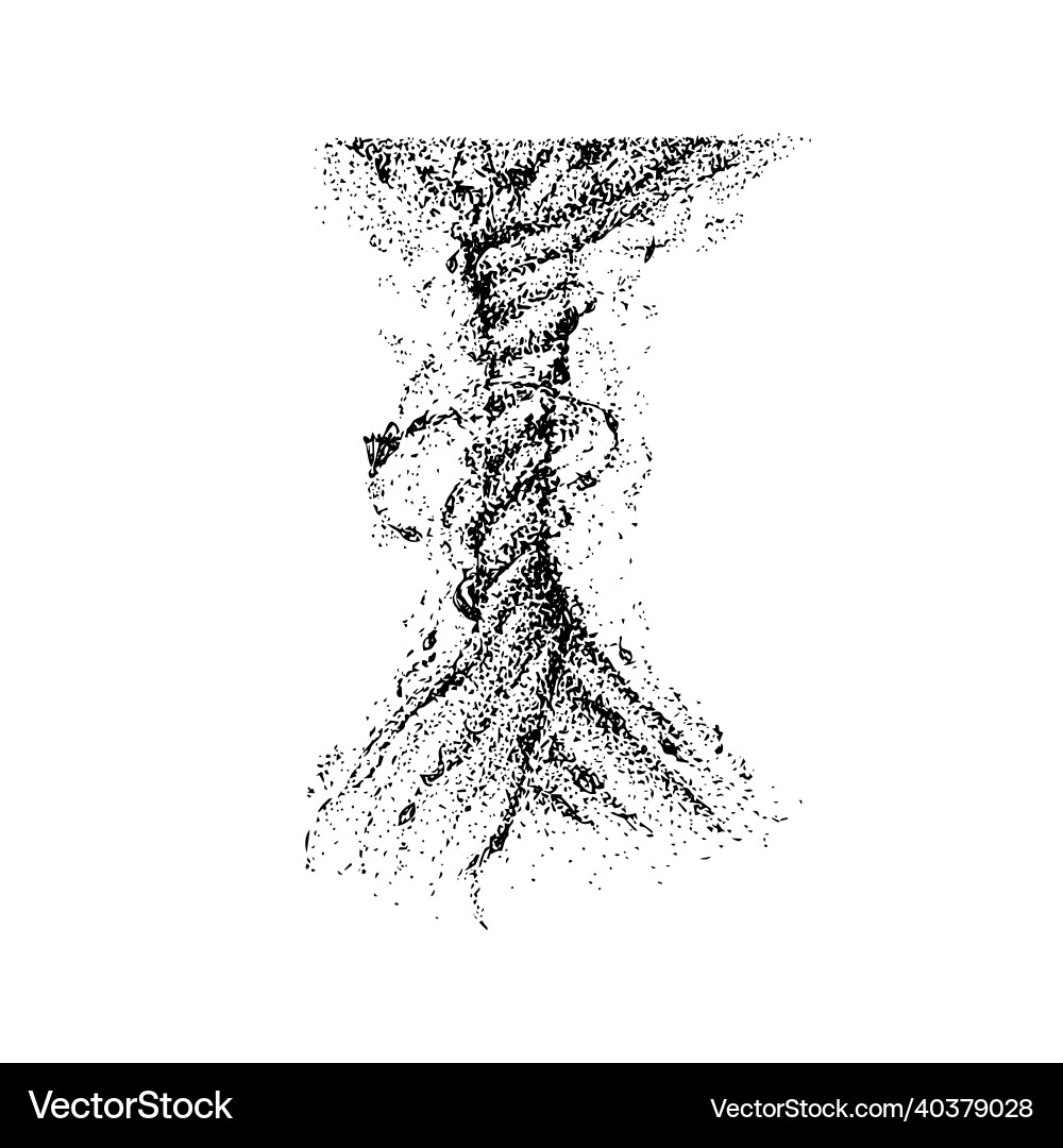 Dotwork storm tornado Royalty Free Vector Image