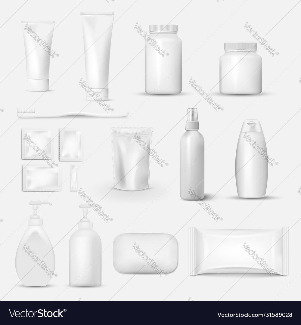 Hygiene cleaning set isolated on white background