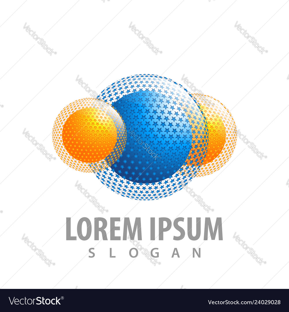 Logo Concept Design Star Sphere Symbol Graphic Vector Image